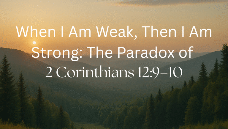 When I Am Weak, Then I Am Strong: The Paradox of 2 Corinthians 12:9–10