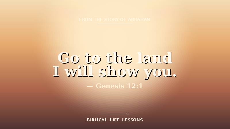 Abraham devotional featured image with the phrase Go to the land I will show you and the reference Genesis 12:1
