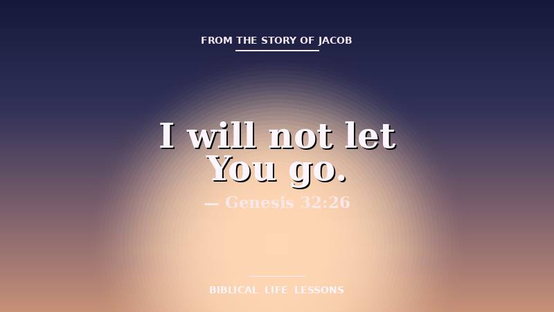 Jacob devotional featured image with the phrase I will not let You go and the reference Genesis 32:26