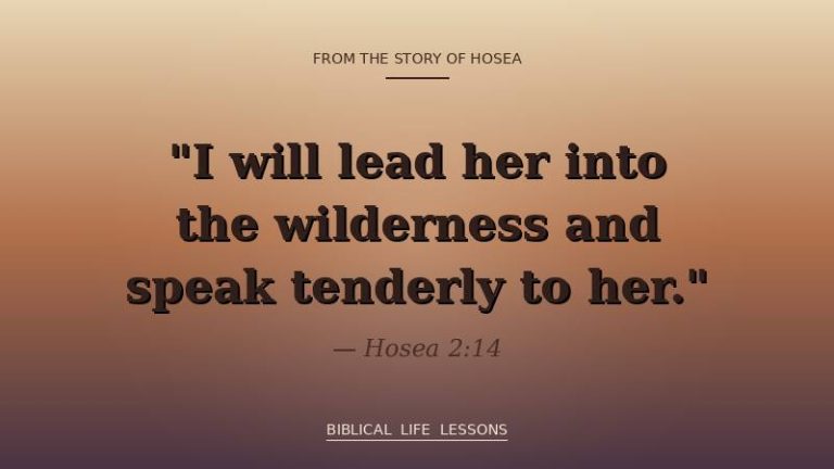 Hosea 2:14 - I will lead her into the wilderness and speak tenderly to her - Biblical Life Lessons