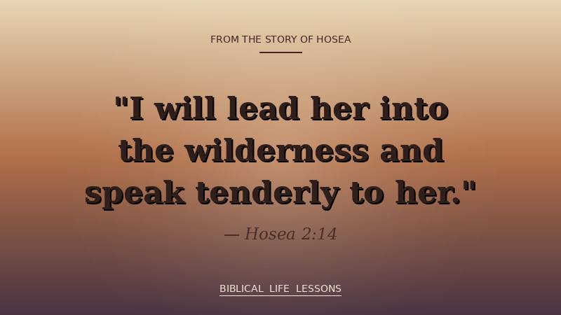 Hosea 2:14 - I will lead her into the wilderness and speak tenderly to her - Biblical Life Lessons
