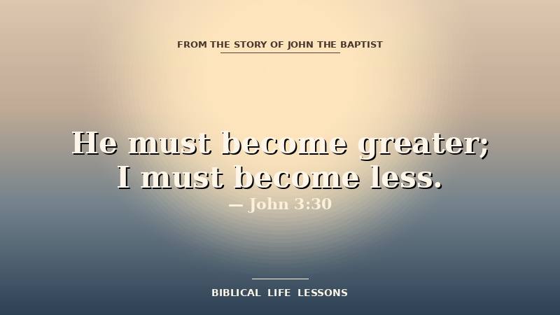 John the Baptist devotional featured image with the phrase He must become greater I must become less and the reference John 3:30