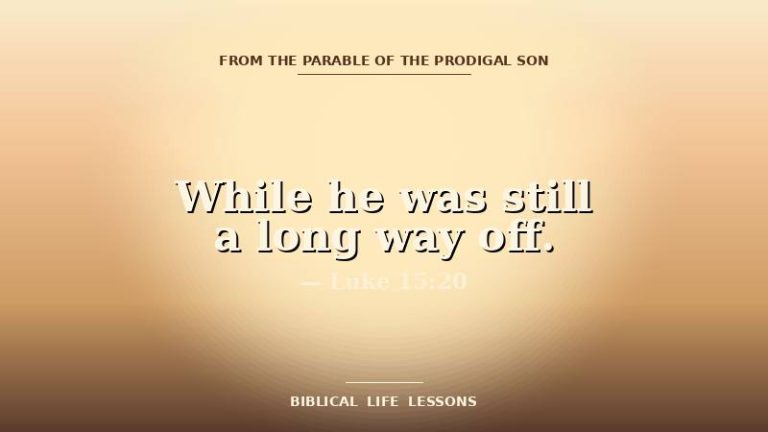 Prodigal Father devotional featured image with the phrase While he was still a long way off and the reference Luke 15:20