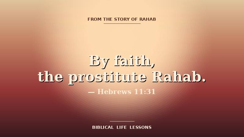 Rahab devotional featured image with the phrase By faith the prostitute Rahab and the reference Hebrews 11:31