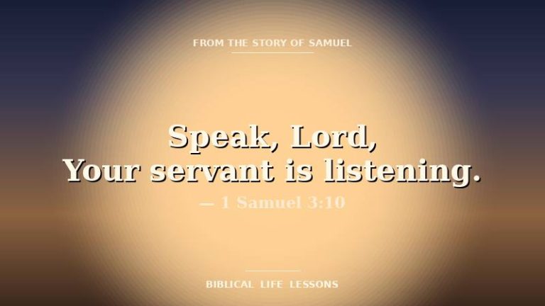 Samuel devotional featured image with the phrase Speak Lord Your servant is listening and the reference 1 Samuel 3:10