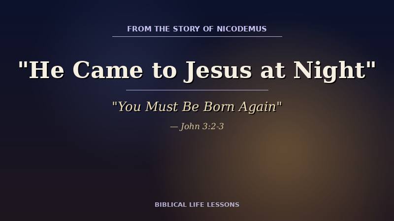 Night sky with warm oil-lamp glow — Nicodemus, he came to Jesus at night, John 3