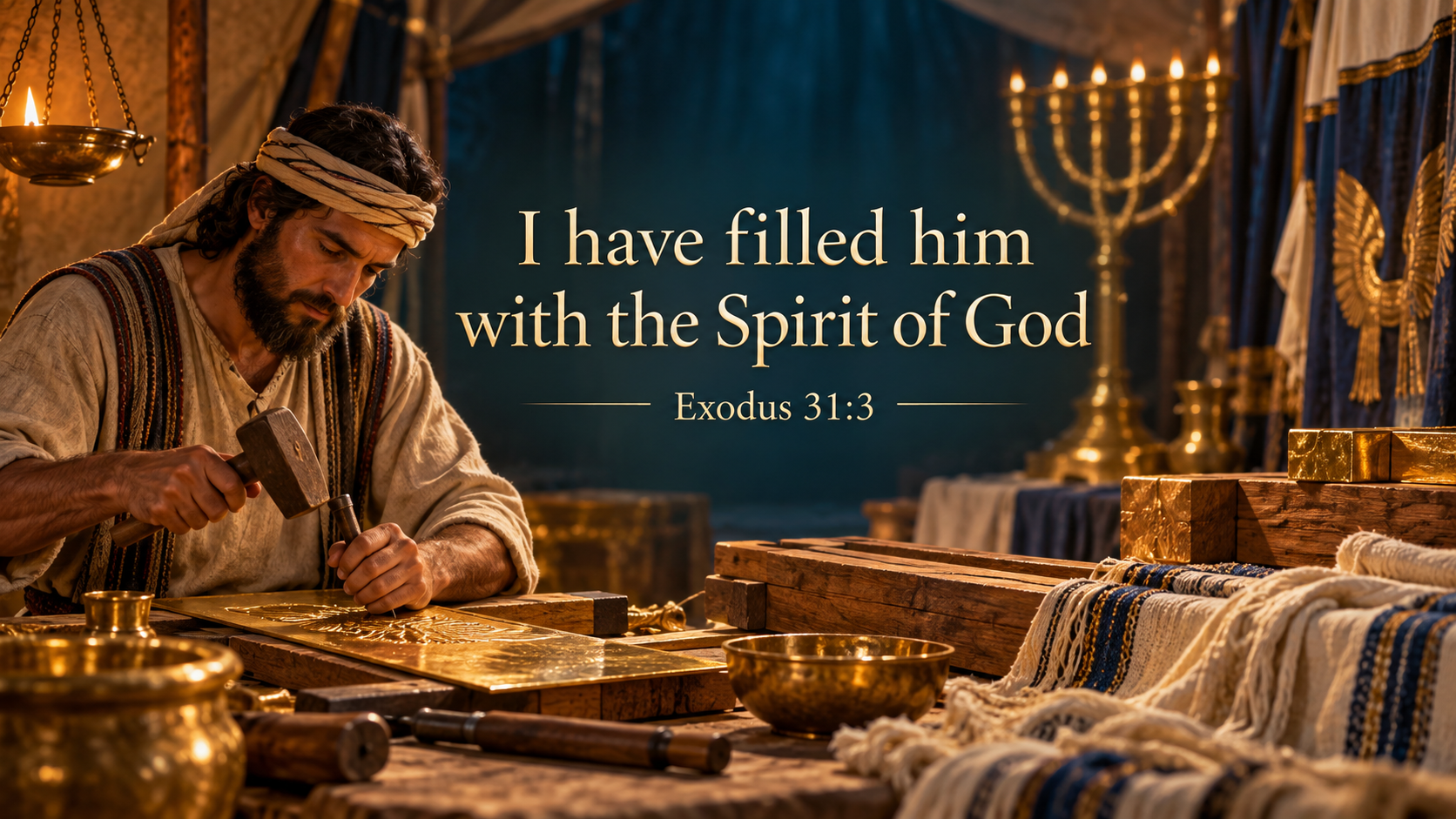 Featured image highlighting Exodus 31:3: I have filled him with the Spirit of God.