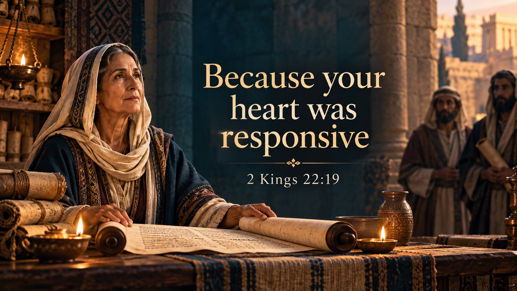 Featured image highlighting 2 Kings 22:19: Because your heart was responsive.