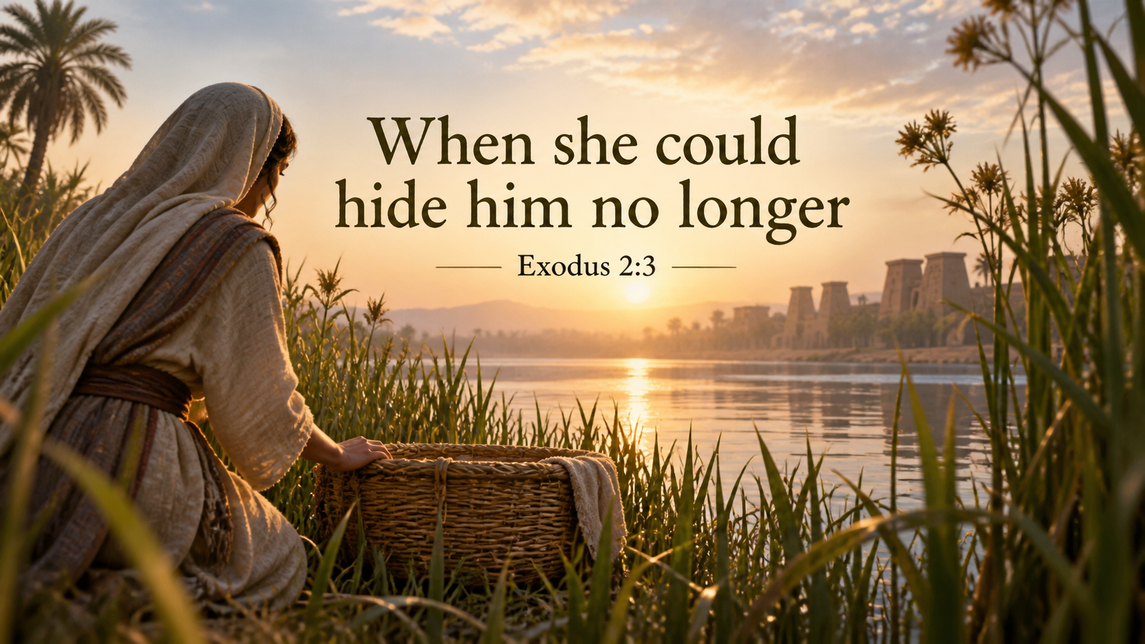 Featured image highlighting Exodus 2:3: When she could hide him no longer.