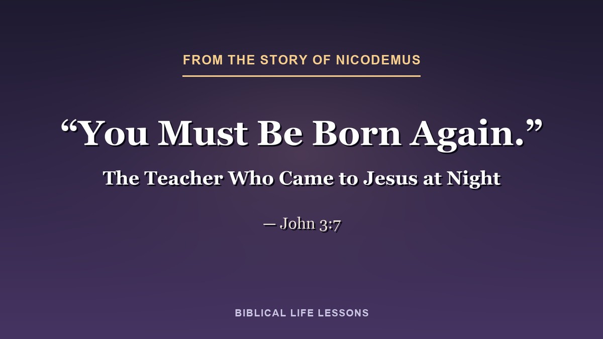 You must be born again. John 3:7, from the story of Nicodemus in the Bible