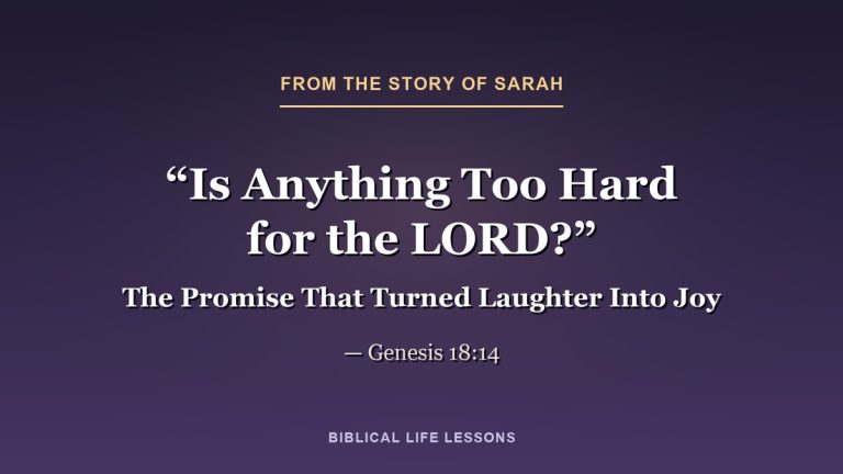 Is anything too hard for the LORD? Genesis 18:14, from the story of Sarah in the Bible